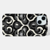 Coques Case-Mate iPhone Motif Abstrait Rétro Noir et Blanc (Verso (horizontal))