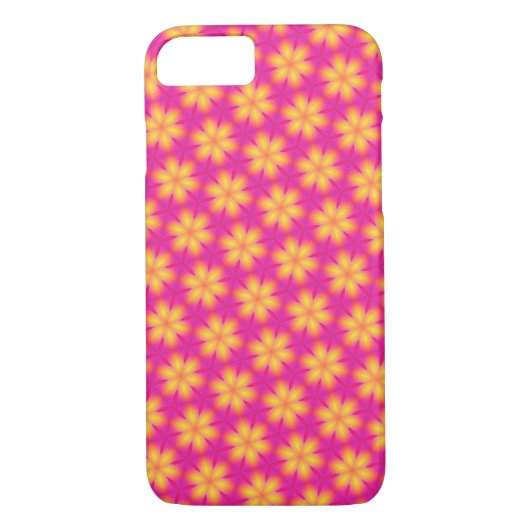 Coques Case-Mate iPhone Motif Abstrait rose et jaune vif (Dos)