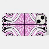 Coques Case-Mate iPhone Motif Abstrait rose noir blanc (Verso (horizontal))