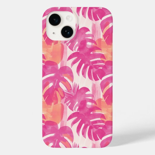 Coques Case-Mate iPhone Motif abstrait simple avec feuilles de monstera, f (Verso)