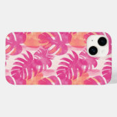 Coques Case-Mate iPhone Motif abstrait simple avec feuilles de monstera, f (Verso (horizontal))