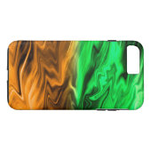 Coques Case-Mate iPhone motif Abstrait tacheté en vert orange (Dos (Horizontal))