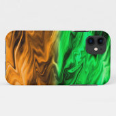 Coques Case-Mate iPhone motif Abstrait tacheté en vert orange (Dos (Horizontal))
