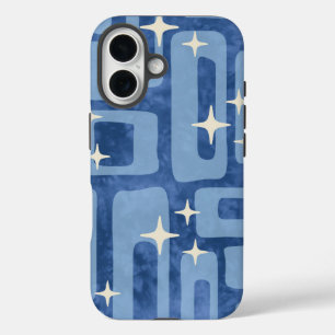 Coques iPhone 16 Motif Abstrait Tie Dye Moderne Rétro du Milieu de 