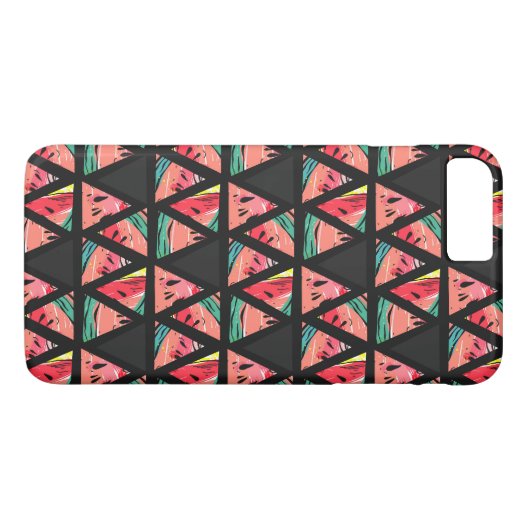 Coques Case-Mate iPhone Motif abstrait tiré par la main de pastèque (Dos (Horizontal))