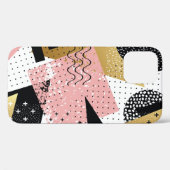 Coques Case-Mate iPhone Motif Abstrait transparent avec feuille d'or rose (Verso (horizontal))