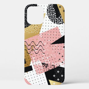 Case-Mate iPhone Case Motif Abstrait transparent avec feuille d'or rose
