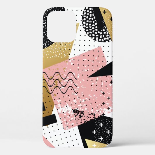 Coques Case-Mate iPhone Motif Abstrait transparent avec feuille d'or rose (Verso)