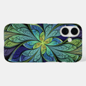 Coques Case-Mate iPhone Motif Abstrait vert et bleu La Chanteuse IV (Verso (horizontal))