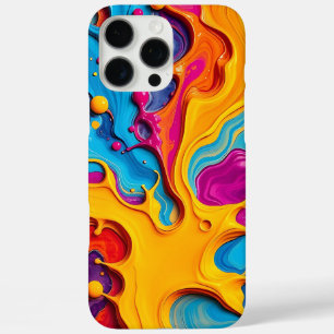Coques iPhone 16 Pro Max Motif abstrait vibrant de projection de peinture f