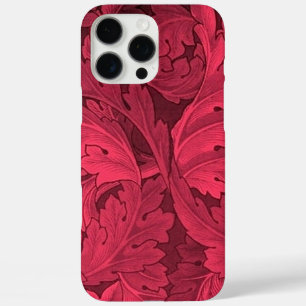 Coques iPhone 16 Pro Max Motif Acanthe William Morris Rouge