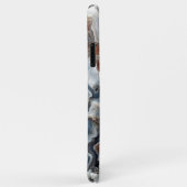 Coques Case-Mate iPhone Motif agate quartz bleu marron gris blanc élégant (Dos/Droite)