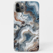 Coques Case-Mate iPhone Motif agate quartz bleu marron gris blanc élégant (Dos)