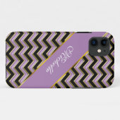 Coques Case-Mate iPhone Motif Amethyst Gold Black Zigzag (Dos (Horizontal))