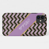 Coques Case-Mate iPhone Motif Amethyst Gold Black Zigzag (Dos (Horizontal))