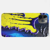 Coques Case-Mate iPhone Motif amusant de peinture bleu jaune texturé viole (Dos (Horizontal))