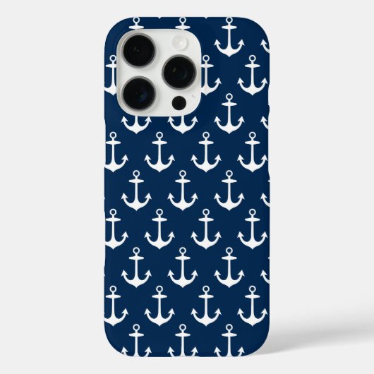 Coques Case-Mate iPhone Motif Ancre bleu marine (Verso)