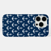 Coques Case-Mate iPhone Motif Ancre bleu marine (Verso (horizontal))