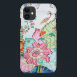 Coque iPhone 11 Motif antique d'oiseau de porcelaine de porcelaine<br><div class="desc">Chinoiserie antique de porcelaine de porcelaine de damassé floral et couverture de très bon goût du cas 5S de l'iPhone 5 de compagnon de cas de motif de régence vintage de Hollywood d'oiseau.</div>