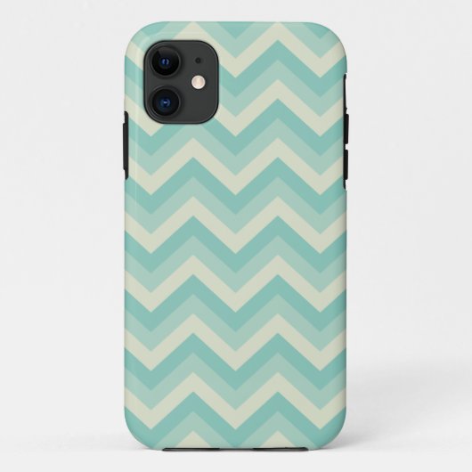Coques Case-Mate iPhone Motif Aqua Blue Zigzag (Dos)