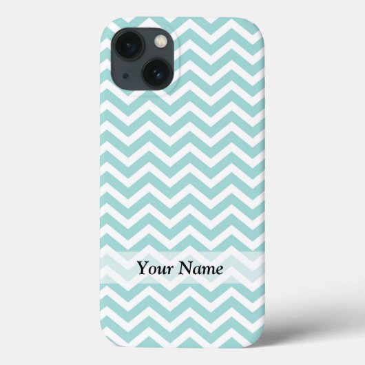 Coques Case-Mate iPhone Motif Aqua et chevron gris (Verso)