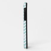 Coques Case-Mate iPhone Motif Aqua et chevron gris (Dos/Gauche)
