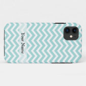 Coques Case-Mate iPhone Motif Aqua et chevron gris (Dos (Horizontal))