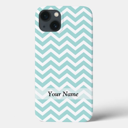 Coques Case-Mate iPhone Motif Aqua et chevron gris (Verso)