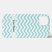 Coques Case-Mate iPhone Motif Aqua et chevron gris (Verso (horizontal))