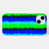 Coques Case-Mate iPhone Motif arc-en-ciel bleu vert abstrait 3D (Verso (horizontal))