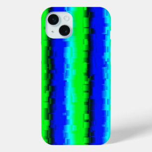 Coque iPhone 15 Mini Motif arc-en-ciel bleu vert abstrait 3D