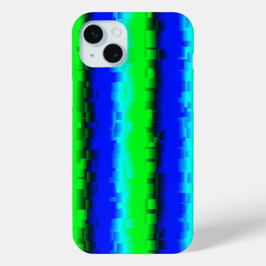 Coques Case-Mate iPhone Motif arc-en-ciel bleu vert abstrait 3D (Verso)