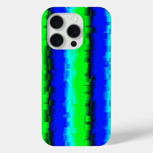 Coques Case-Mate iPhone Motif arc-en-ciel bleu vert abstrait 3D (Verso)