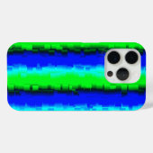 Coques Case-Mate iPhone Motif arc-en-ciel bleu vert abstrait 3D (Verso (horizontal))