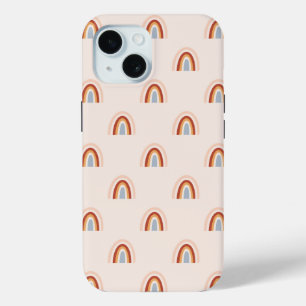 Coque Pour iPhone 15 Motif arc-en-ciel Doodle doux