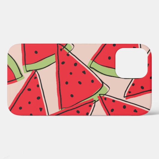 Coques Case-Mate iPhone Motif Arrière - plan rose des tranches de pastèque (Verso (horizontal))