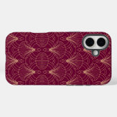 Coques Case-Mate iPhone Motif Art Déco avec éventails géométriques dorés (Verso (horizontal))