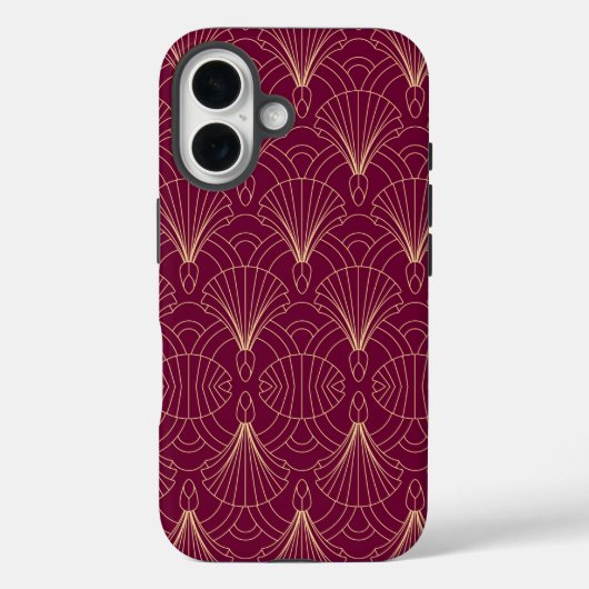 Coques Case-Mate iPhone Motif Art Déco avec éventails géométriques dorés (Verso)
