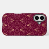Coques Case-Mate iPhone Motif Art Déco avec éventails géométriques dorés (Verso (horizontal))