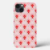 Coques Case-Mate iPhone Motif Art déco rouge et blanc (Verso)