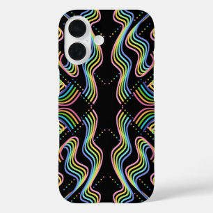 Coques iPhone 16 Motif artistique de rangées de rubans de couleur a