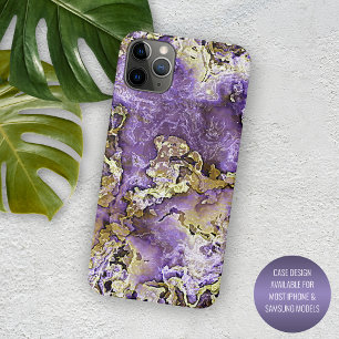 Case-Mate iPhone Case Motif artistique en agate minérale violet rose or