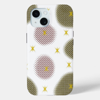 Coque Pour iPhone 15 Motif artistique rouge et or"