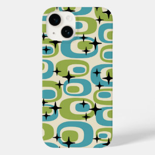 Coque Pour iPhone 14 Motif atomique moderne du milieu du siècle