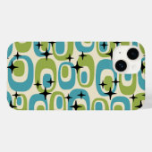 Coques Case-Mate iPhone Motif atomique moderne du milieu du siècle (Verso (horizontal))