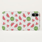 Coques Case-Mate iPhone Motif au néon de pastèques d'aquarelle (Dos (Horizontal))