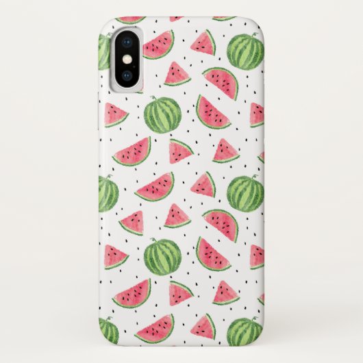 Coques Case-Mate iPhone Motif au néon de pastèques d'aquarelle (Dos)
