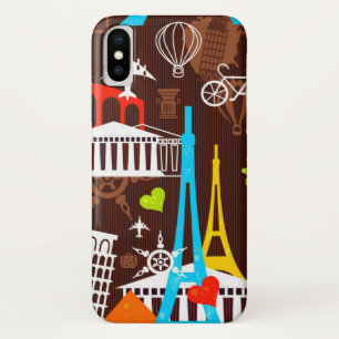 Case-Mate iPhone Case Motif au néon de voyage du monde