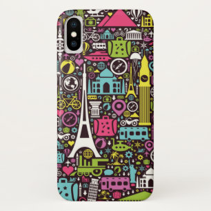 Case-Mate iPhone Case Motif au néon d'icônes du monde