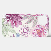 Coques Case-Mate iPhone Motif aux fleurs roses (Verso (horizontal))